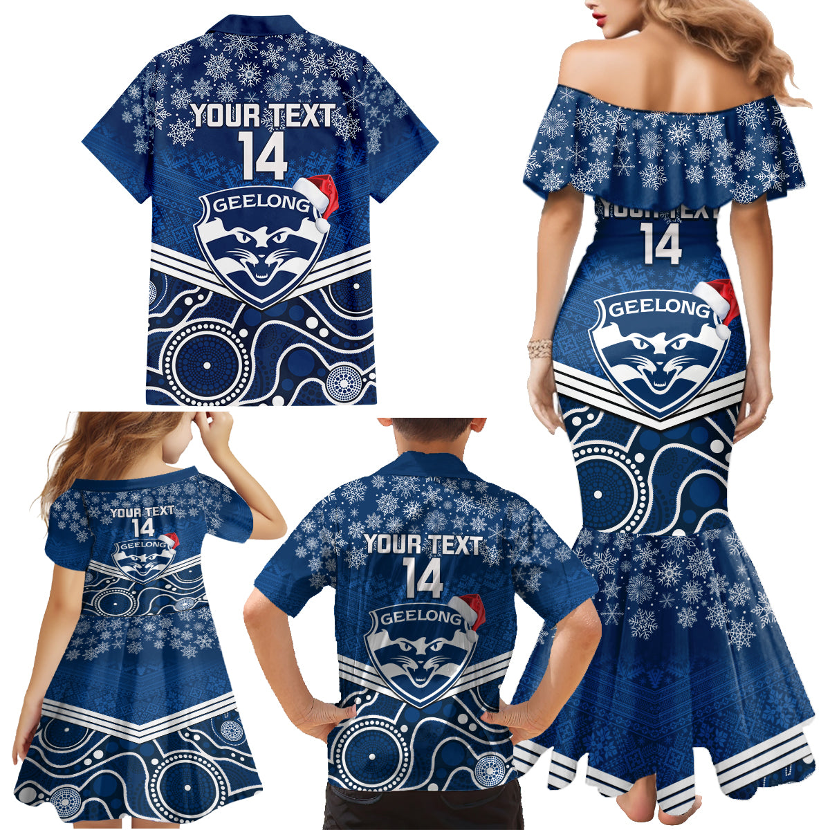 custom-geelong-football-christmas-family-matching-mermaid-dress-and-hawaiian-shirt-merry-xmas-2023-mix-aboriginal-art