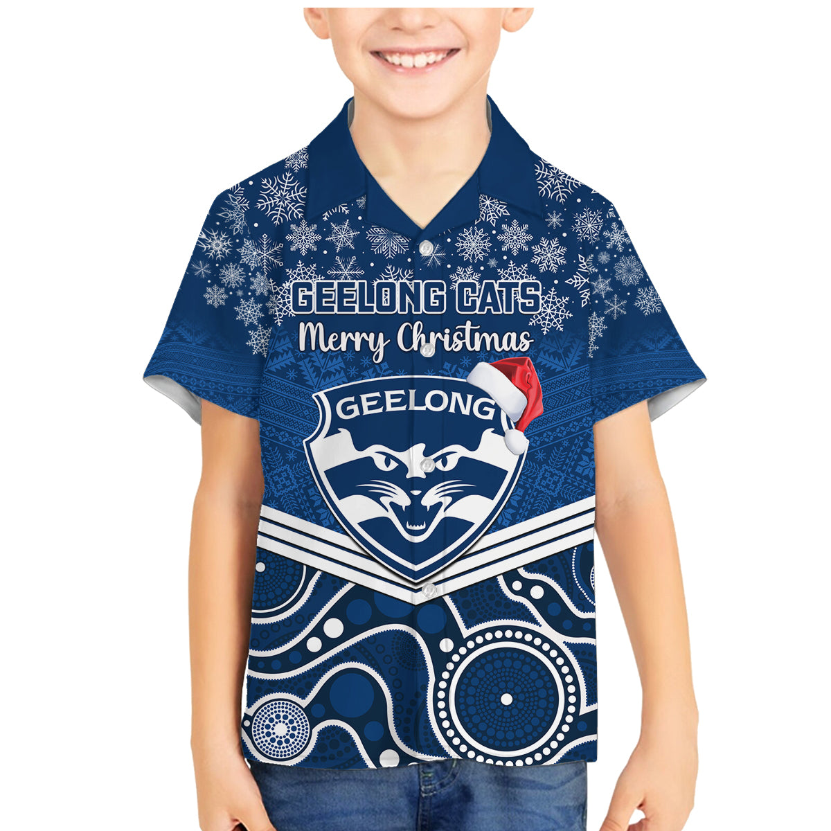 custom-geelong-football-christmas-family-matching-mermaid-dress-and-hawaiian-shirt-merry-xmas-2023-mix-aboriginal-art