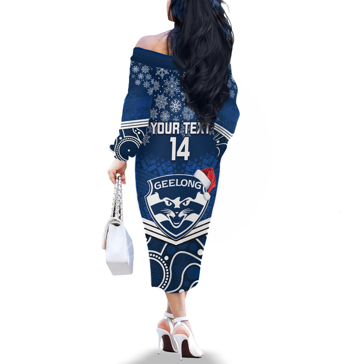 custom-geelong-football-christmas-family-matching-off-shoulder-long-sleeve-dress-and-hawaiian-shirt-merry-xmas-2023-mix-aboriginal-art