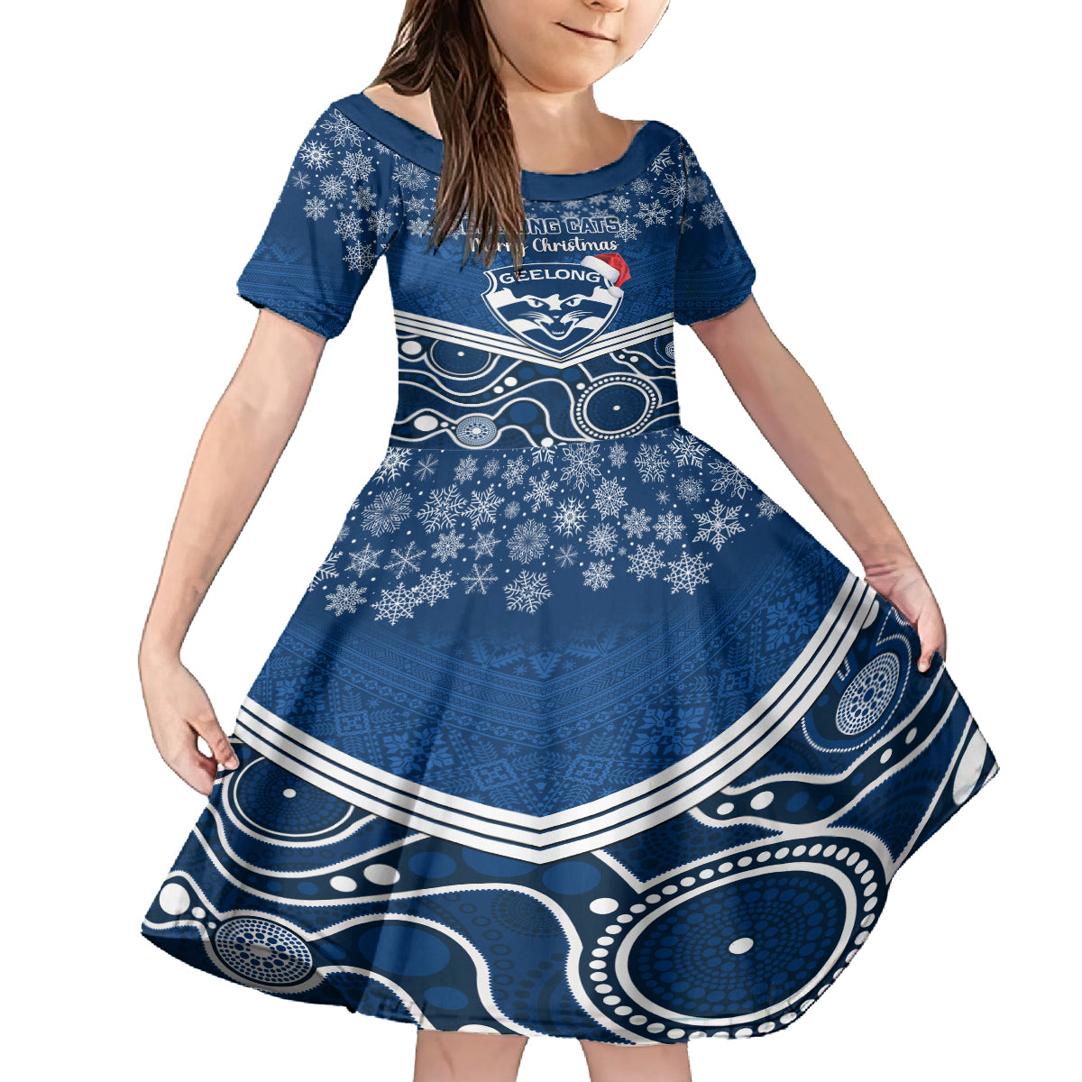 custom-geelong-football-christmas-family-matching-off-shoulder-maxi-dress-and-hawaiian-shirt-merry-xmas-2023-mix-aboriginal-art