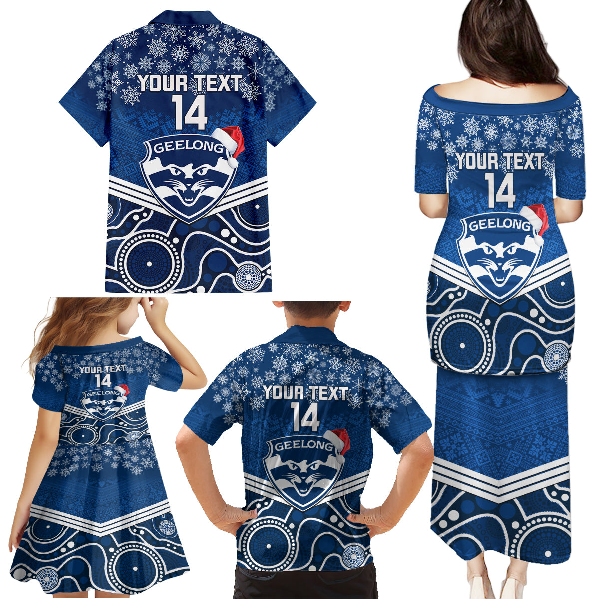 custom-geelong-football-christmas-family-matching-puletasi-dress-and-hawaiian-shirt-merry-xmas-2023-mix-aboriginal-art