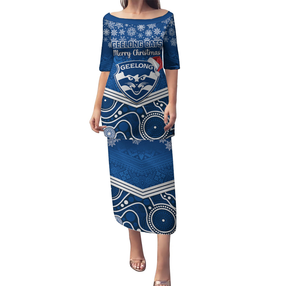 custom-geelong-football-christmas-family-matching-puletasi-dress-and-hawaiian-shirt-merry-xmas-2023-mix-aboriginal-art