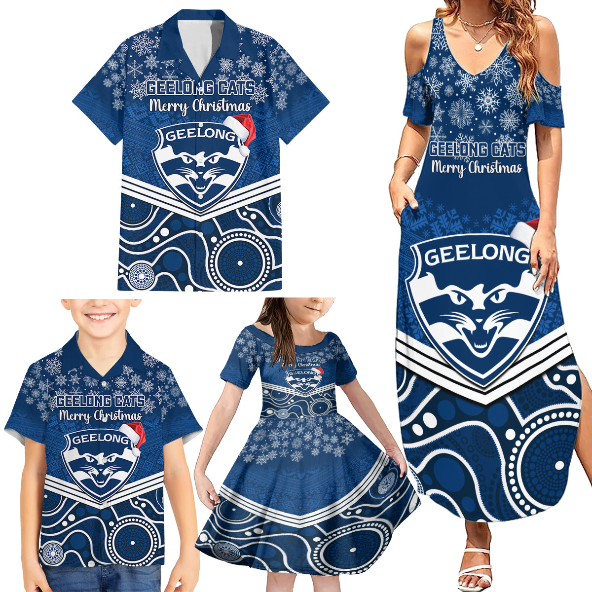 custom-geelong-football-christmas-family-matching-summer-maxi-dress-and-hawaiian-shirt-merry-xmas-2023-mix-aboriginal-art