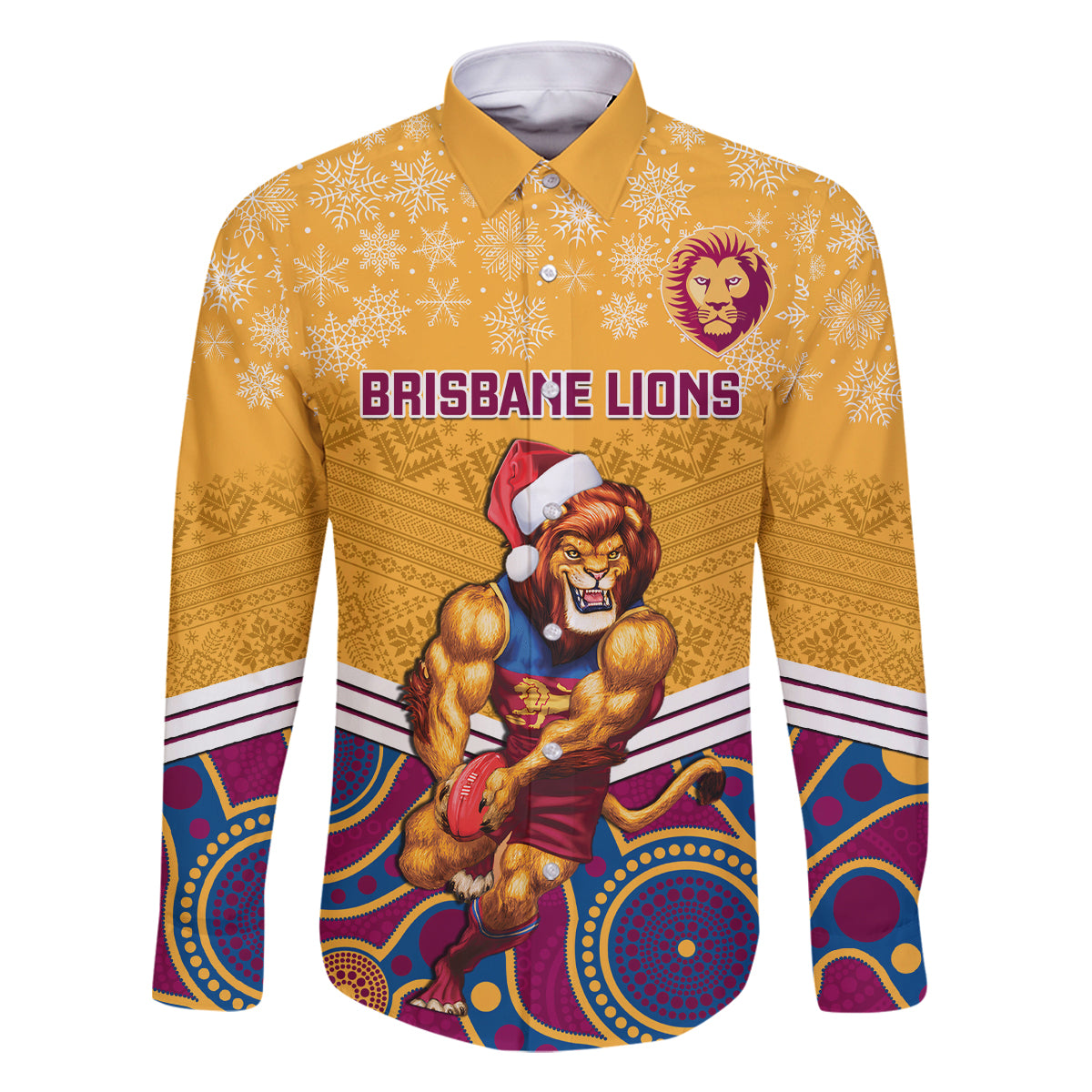 custom-brisbane-lions-football-christmas-family-matching-long-sleeve-bodycon-dress-and-hawaiian-shirt-merry-xmas-2023-mix-aboriginal-art