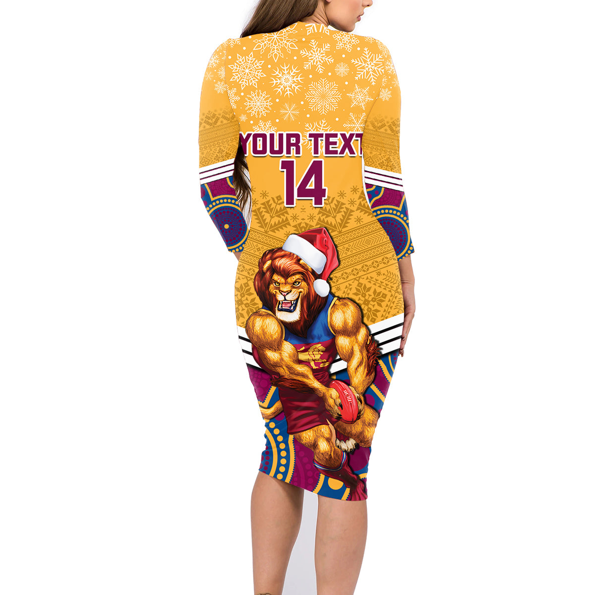 custom-brisbane-lions-football-christmas-family-matching-long-sleeve-bodycon-dress-and-hawaiian-shirt-merry-xmas-2023-mix-aboriginal-art