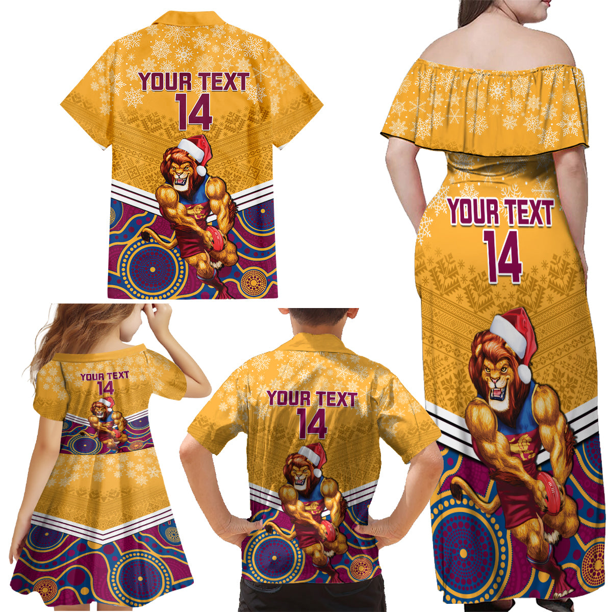 custom-brisbane-lions-football-christmas-family-matching-off-shoulder-maxi-dress-and-hawaiian-shirt-merry-xmas-2023-mix-aboriginal-art