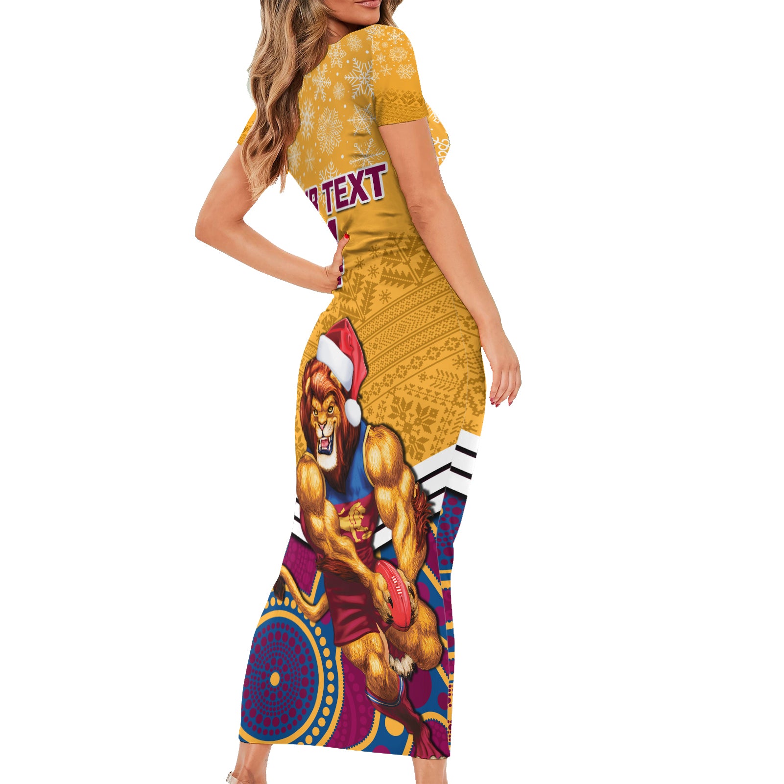 custom-brisbane-lions-football-christmas-family-matching-short-sleeve-bodycon-dress-and-hawaiian-shirt-merry-xmas-2023-mix-aboriginal-art