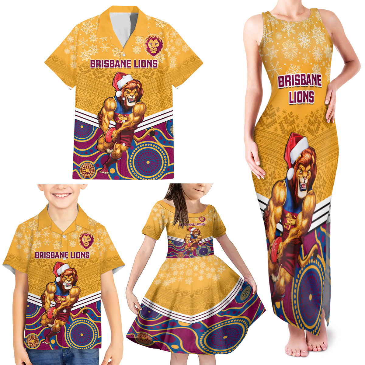 custom-brisbane-lions-football-christmas-family-matching-tank-maxi-dress-and-hawaiian-shirt-merry-xmas-2023-mix-aboriginal-art