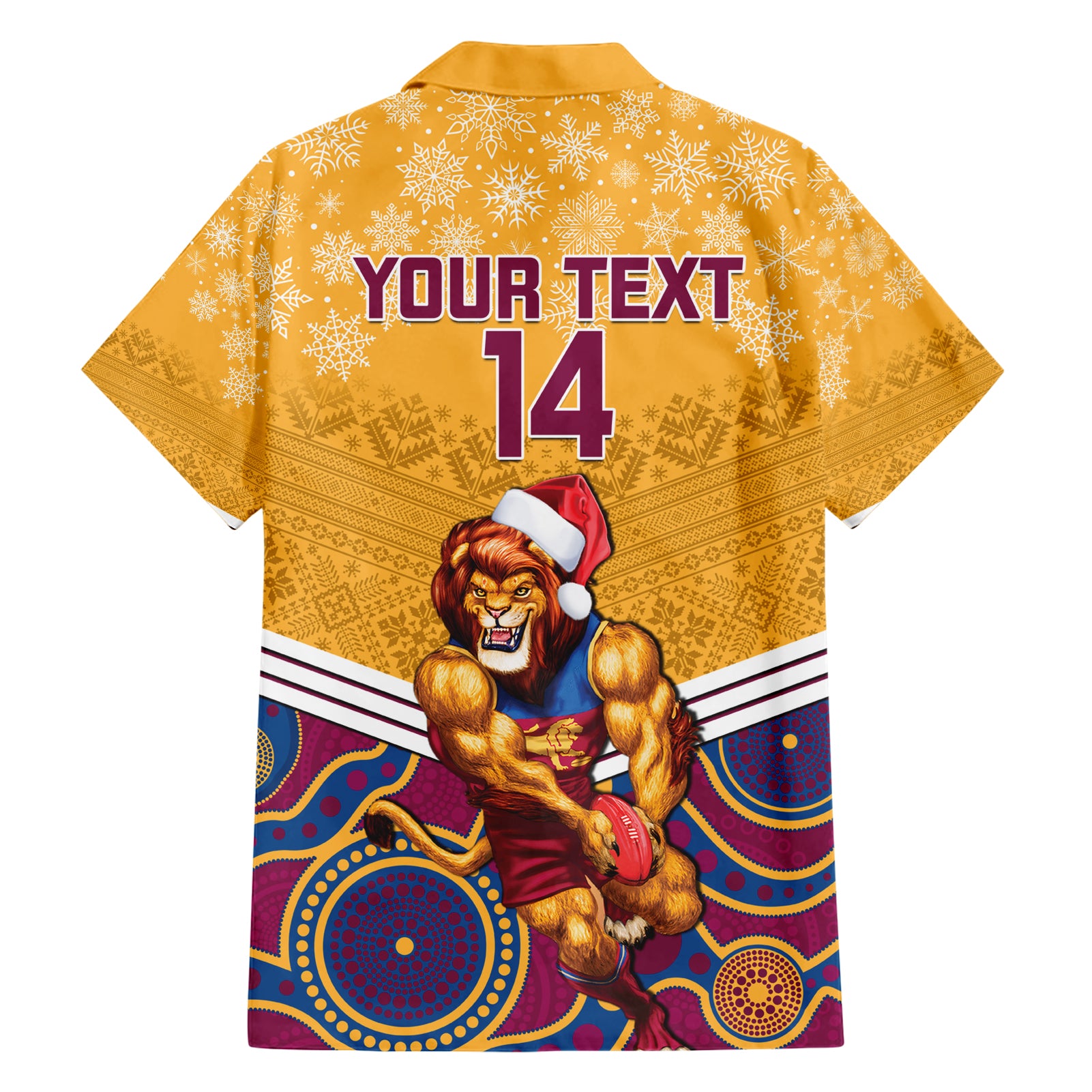 Custom Brisbane Lions Football Christmas Hawaiian Shirt Merry Xmas 2023 Mix Aboriginal Art - Vibe Hoodie Shop