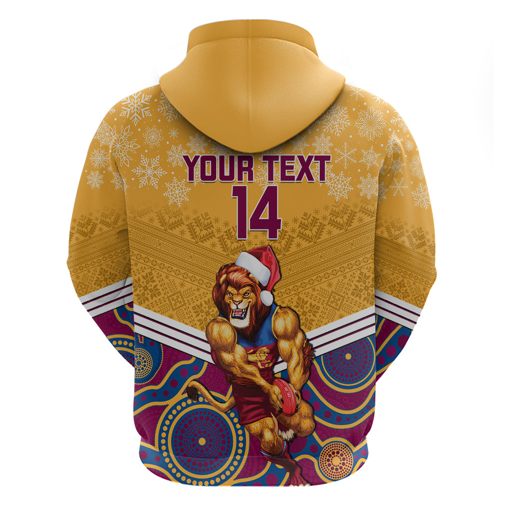 Custom Brisbane Lions Football Christmas Hoodie Merry Xmas 2023 Mix Aboriginal Art - Vibe Hoodie Shop
