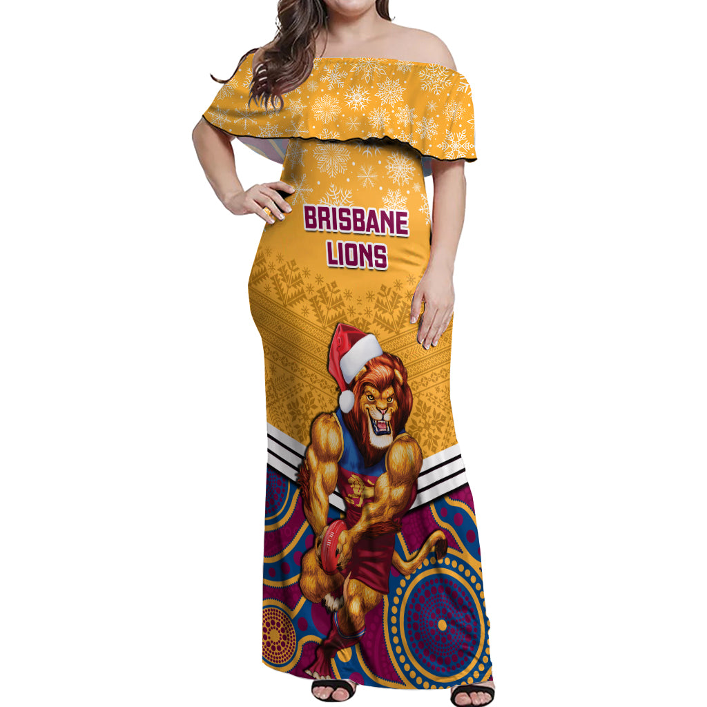 custom-brisbane-lions-football-christmas-off-shoulder-maxi-dress-merry-xmas-2023-mix-aboriginal-art