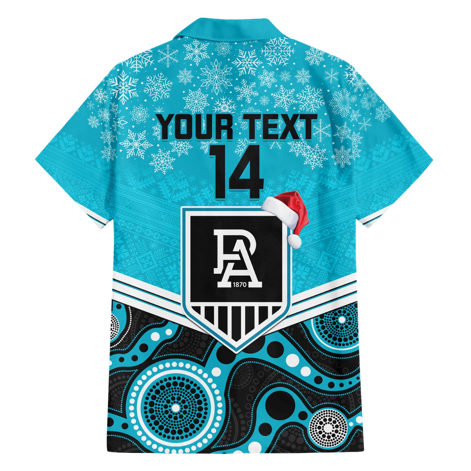 Custom Port Adelaide Football Christmas Hawaiian Shirt Merry Xmas 2023 Mix Aboriginal Art - Vibe Hoodie Shop