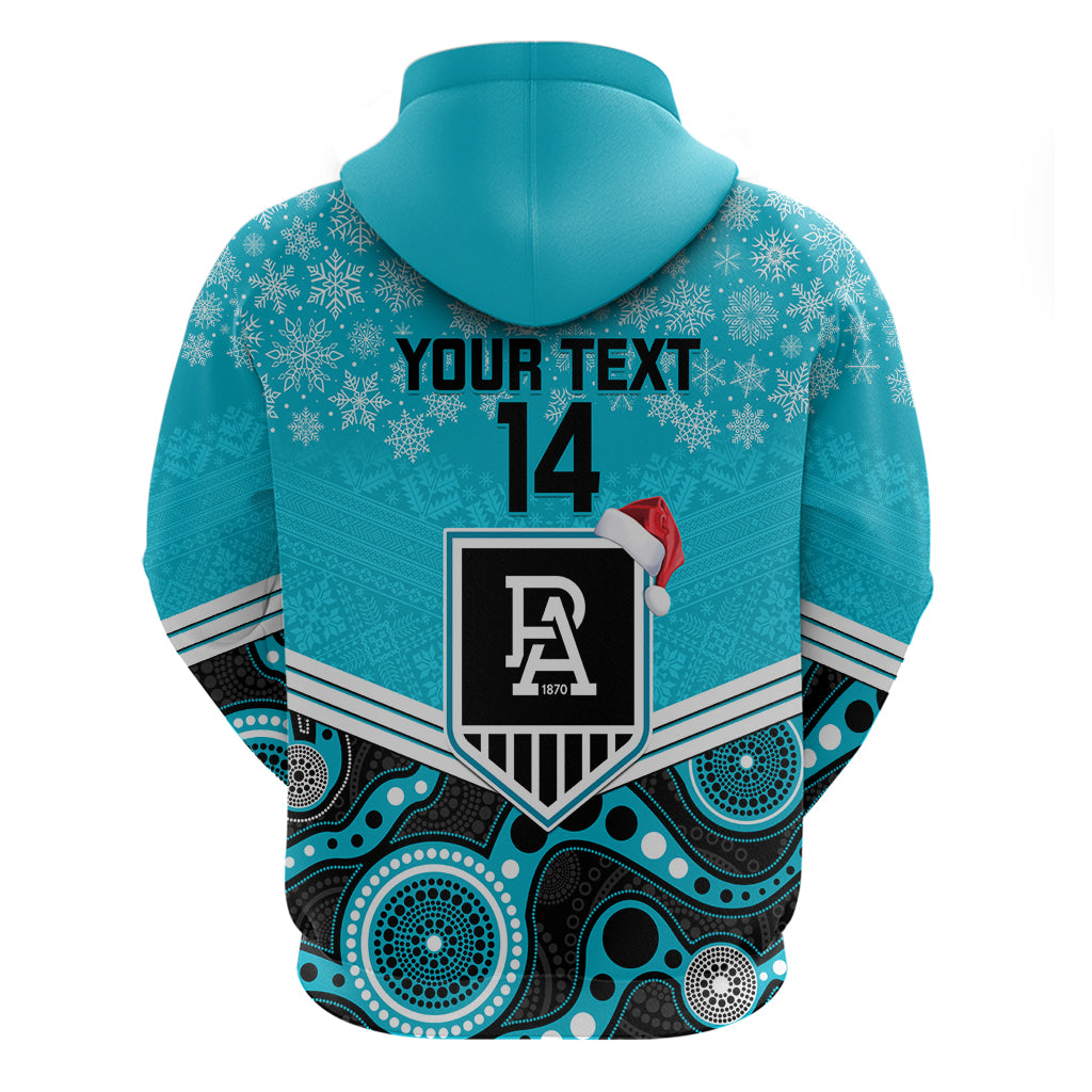 Custom Port Adelaide Football Christmas Hoodie Merry Xmas 2023 Mix Aboriginal Art - Vibe Hoodie Shop