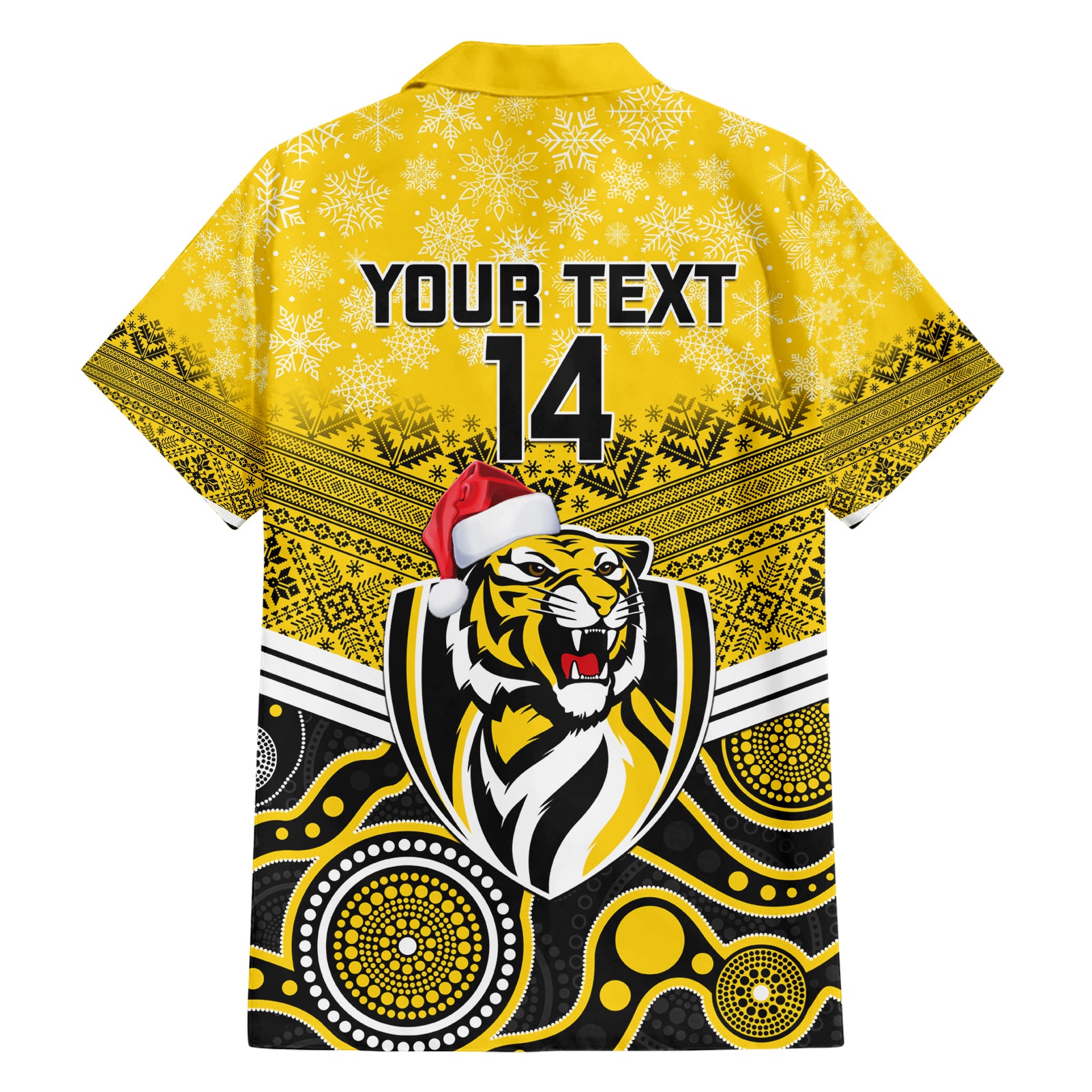 Custom Richmond Football Christmas Hawaiian Shirt Merry Xmas 2023 Mix Aboriginal Art - Vibe Hoodie Shop
