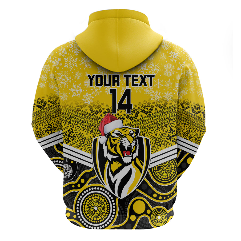 Custom Richmond Football Christmas Hoodie Merry Xmas 2023 Mix Aboriginal Art - Vibe Hoodie Shop