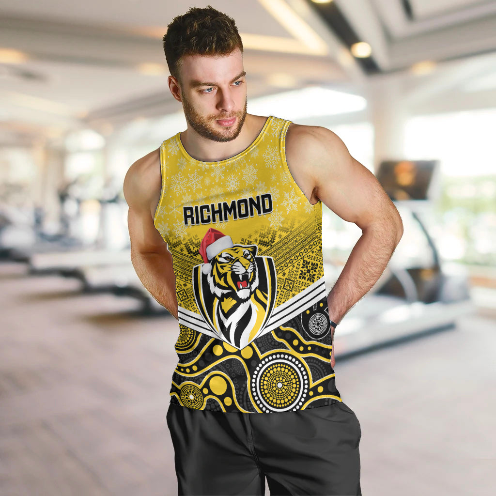 Custom Richmond Football Christmas Men Tank Top Merry Xmas 2023 Mix Aboriginal Art - Vibe Hoodie Shop