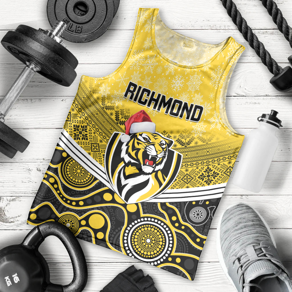 Custom Richmond Football Christmas Men Tank Top Merry Xmas 2023 Mix Aboriginal Art - Vibe Hoodie Shop