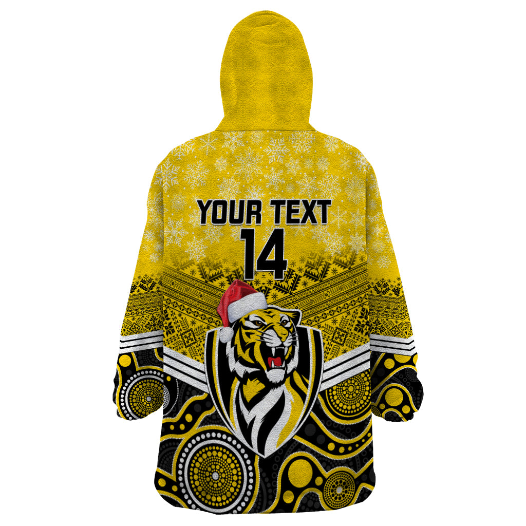 Custom Richmond Football Christmas Wearable Blanket Hoodie Merry Xmas 2023 Mix Aboriginal Art - Vibe Hoodie Shop