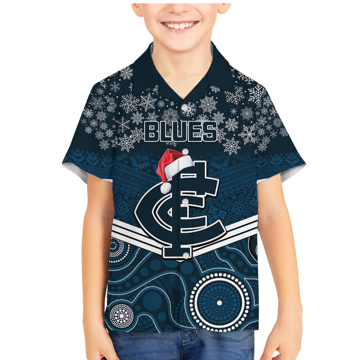 custom-blues-football-christmas-family-matching-mermaid-dress-and-hawaiian-shirt-merry-xmas-2023-mix-aboriginal-art