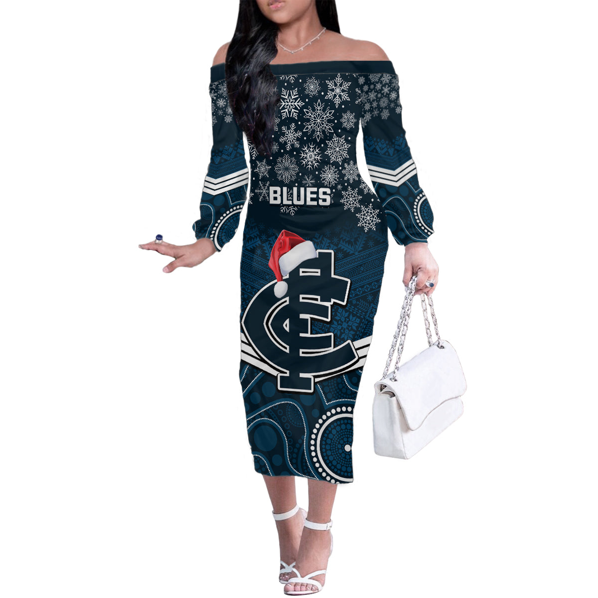 custom-blues-football-christmas-family-matching-off-shoulder-long-sleeve-dress-and-hawaiian-shirt-merry-xmas-2023-mix-aboriginal-art