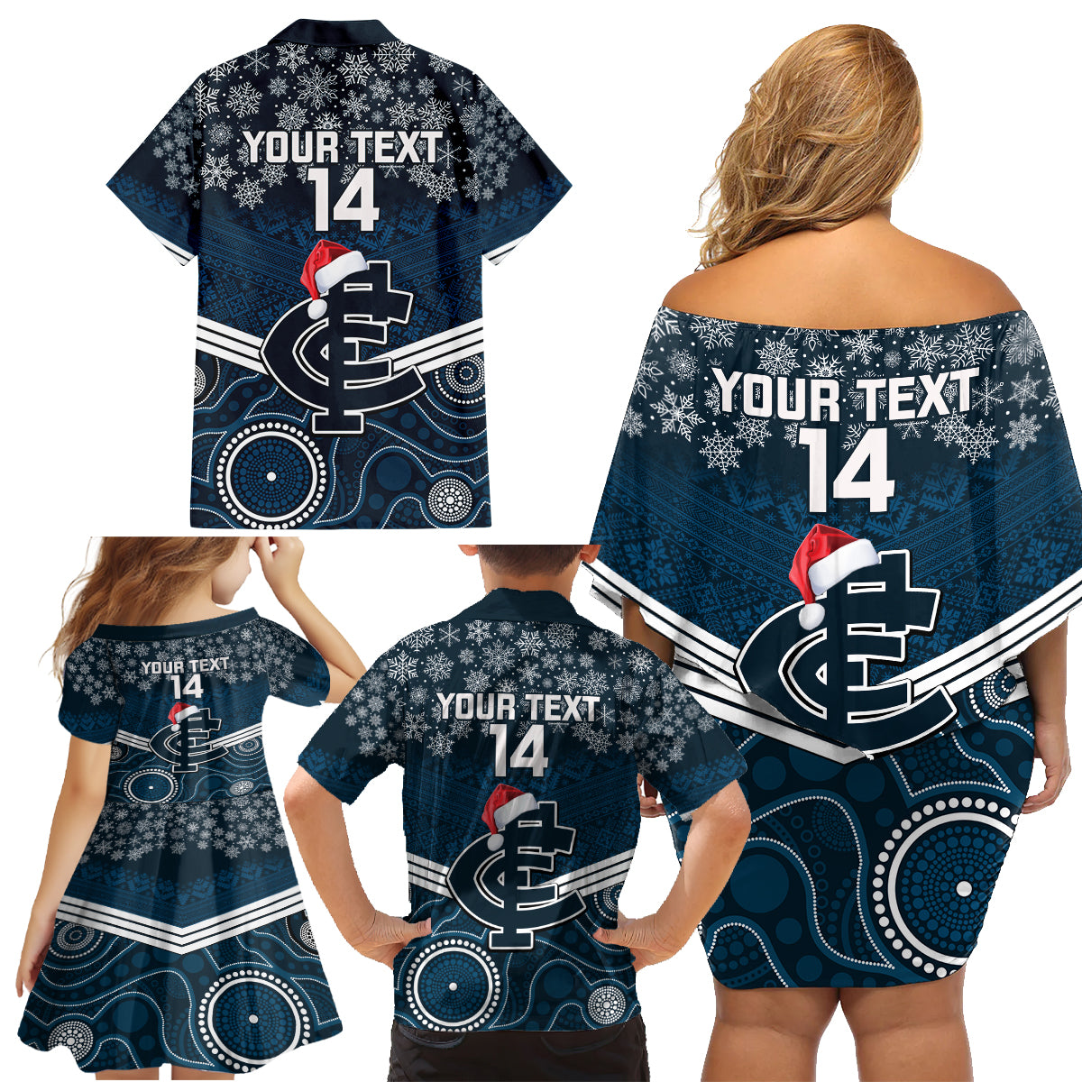 custom-blues-football-christmas-family-matching-off-shoulder-short-dress-and-hawaiian-shirt-merry-xmas-2023-mix-aboriginal-art