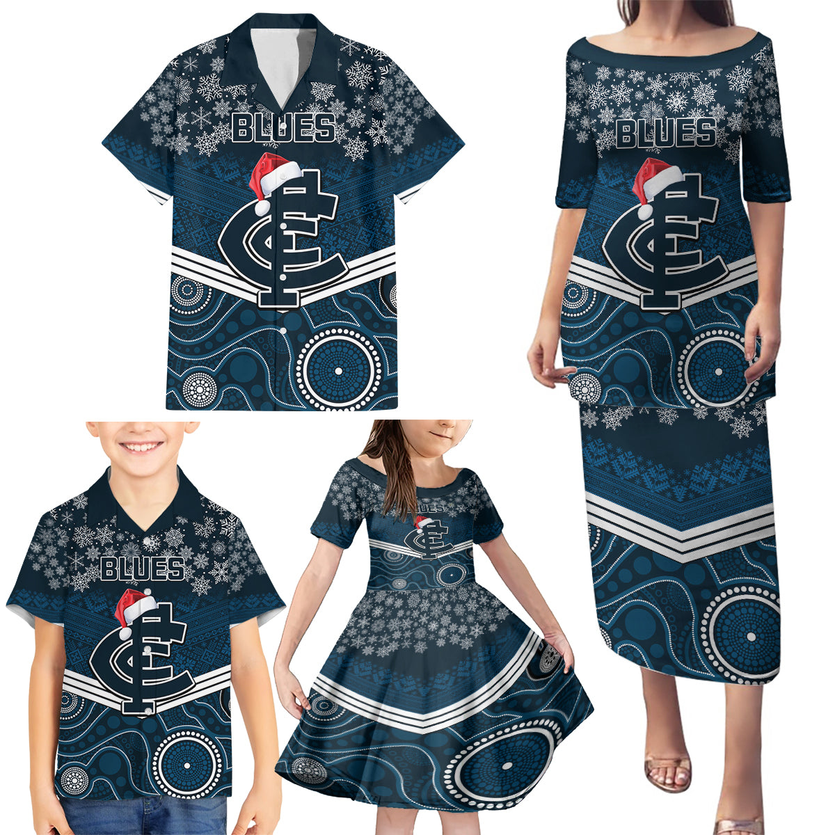 custom-blues-football-christmas-family-matching-puletasi-dress-and-hawaiian-shirt-merry-xmas-2023-mix-aboriginal-art