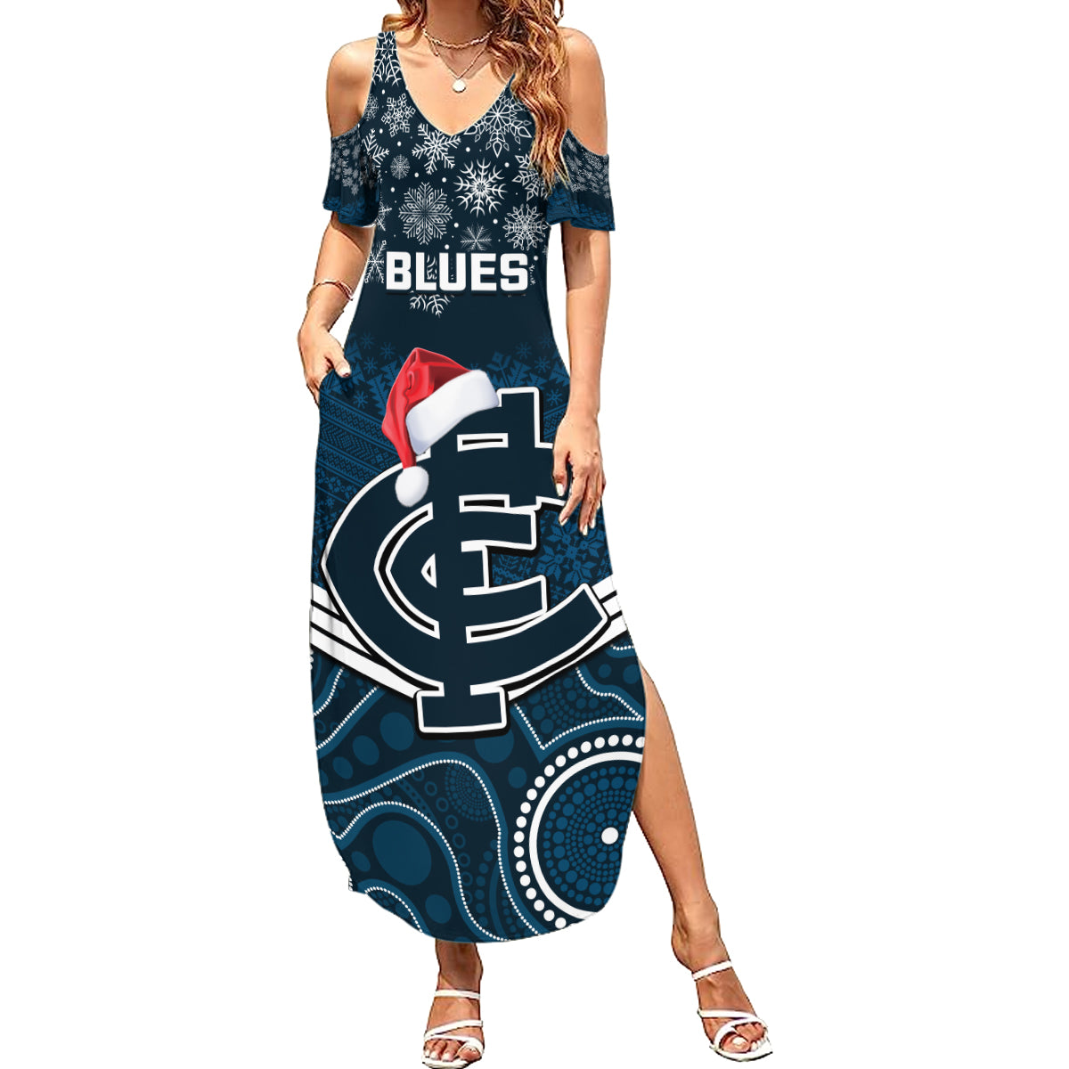 custom-blues-football-christmas-family-matching-summer-maxi-dress-and-hawaiian-shirt-merry-xmas-2023-mix-aboriginal-art