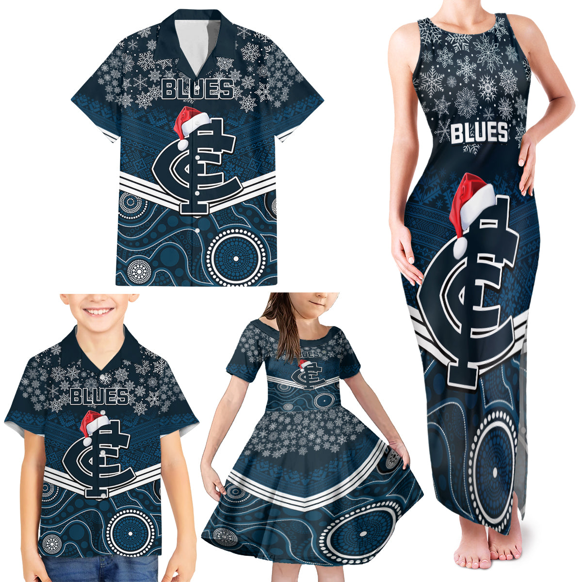 custom-blues-football-christmas-family-matching-tank-maxi-dress-and-hawaiian-shirt-merry-xmas-2023-mix-aboriginal-art