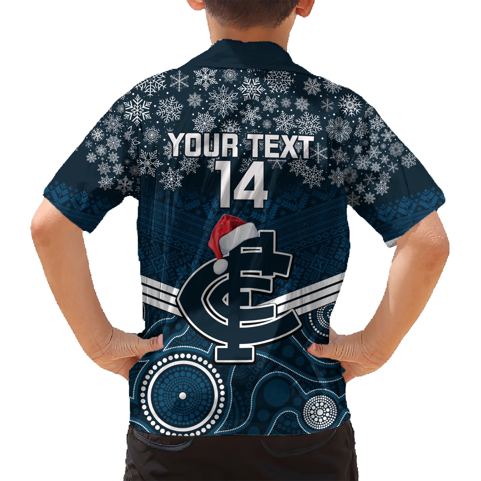 Custom Blues Football Christmas Hawaiian Shirt Merry Xmas 2023 Mix Aboriginal Art - Vibe Hoodie Shop