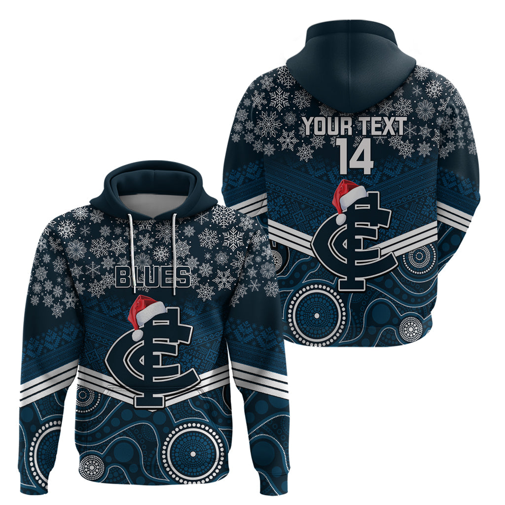 Custom Blues Football Christmas Hoodie Merry Xmas 2023 Mix Aboriginal Art - Vibe Hoodie Shop