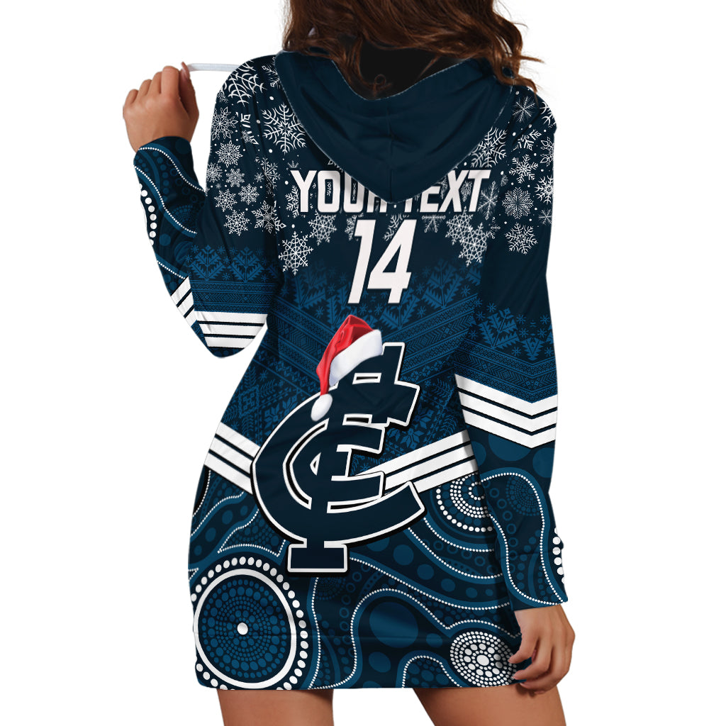 Custom Blues Football Christmas Hoodie Dress Merry Xmas 2023 Mix Aboriginal Art - Vibe Hoodie Shop