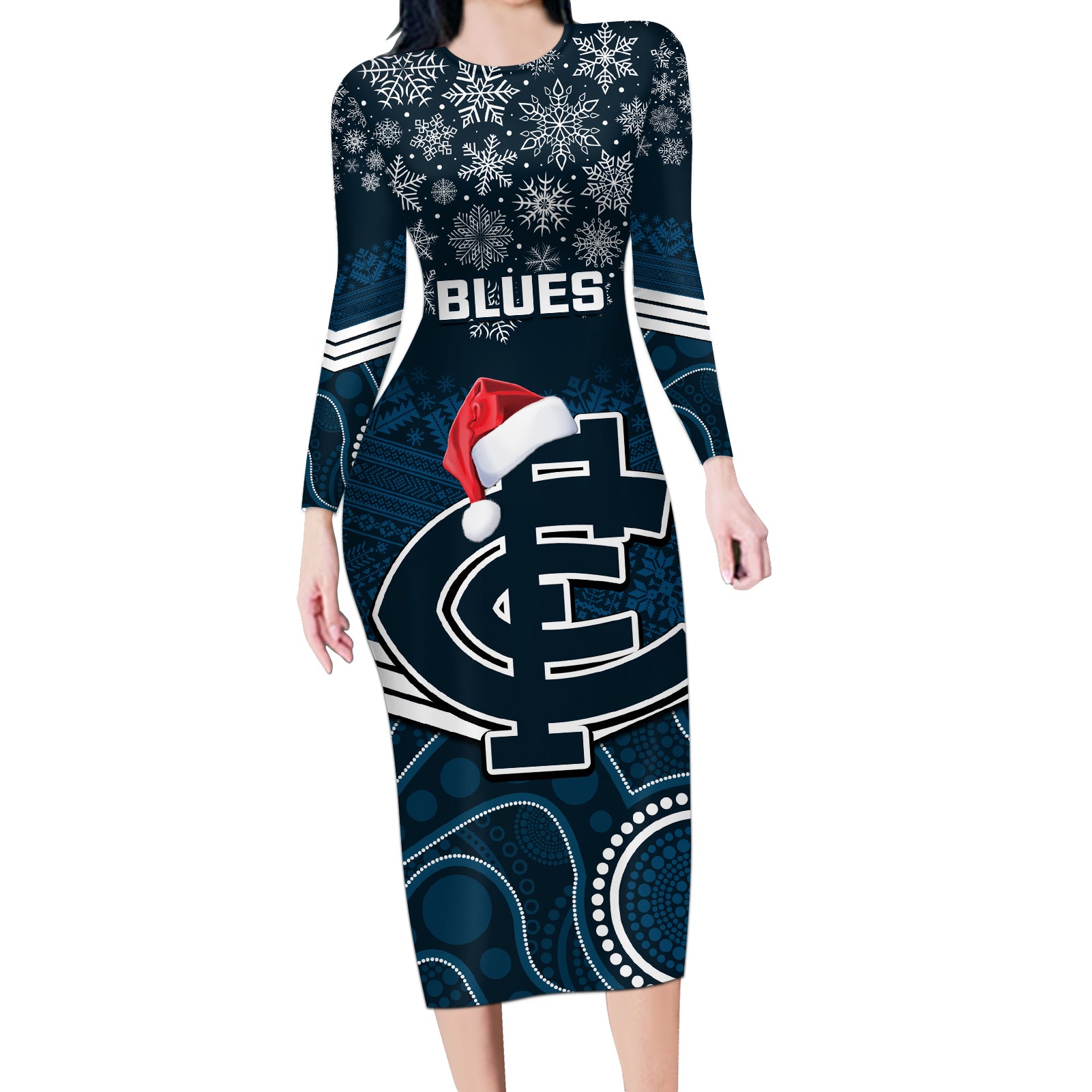 custom-blues-football-christmas-long-sleeve-bodycon-dress-merry-xmas-2023-mix-aboriginal-art