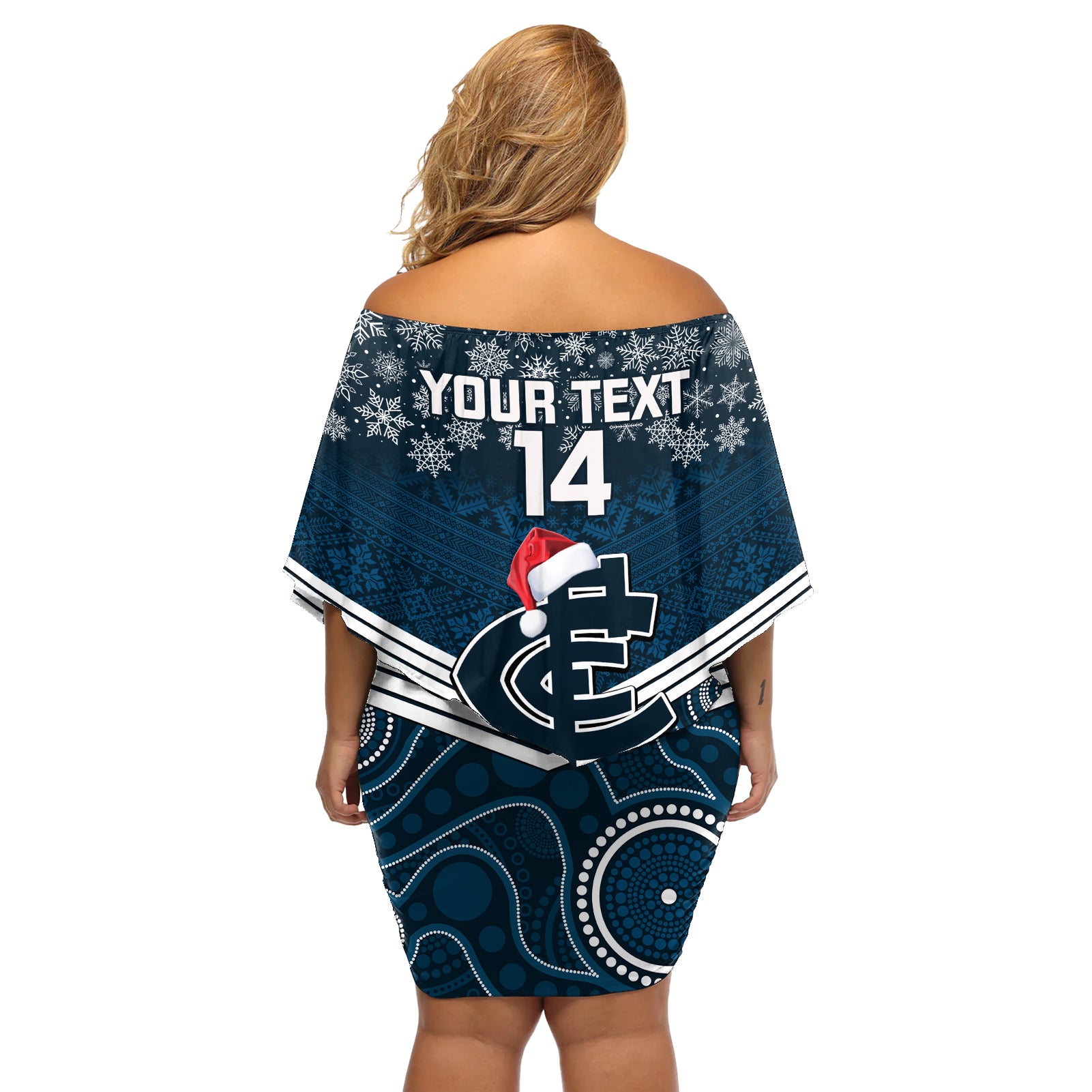 custom-blues-football-christmas-off-shoulder-short-dress-merry-xmas-2023-mix-aboriginal-art