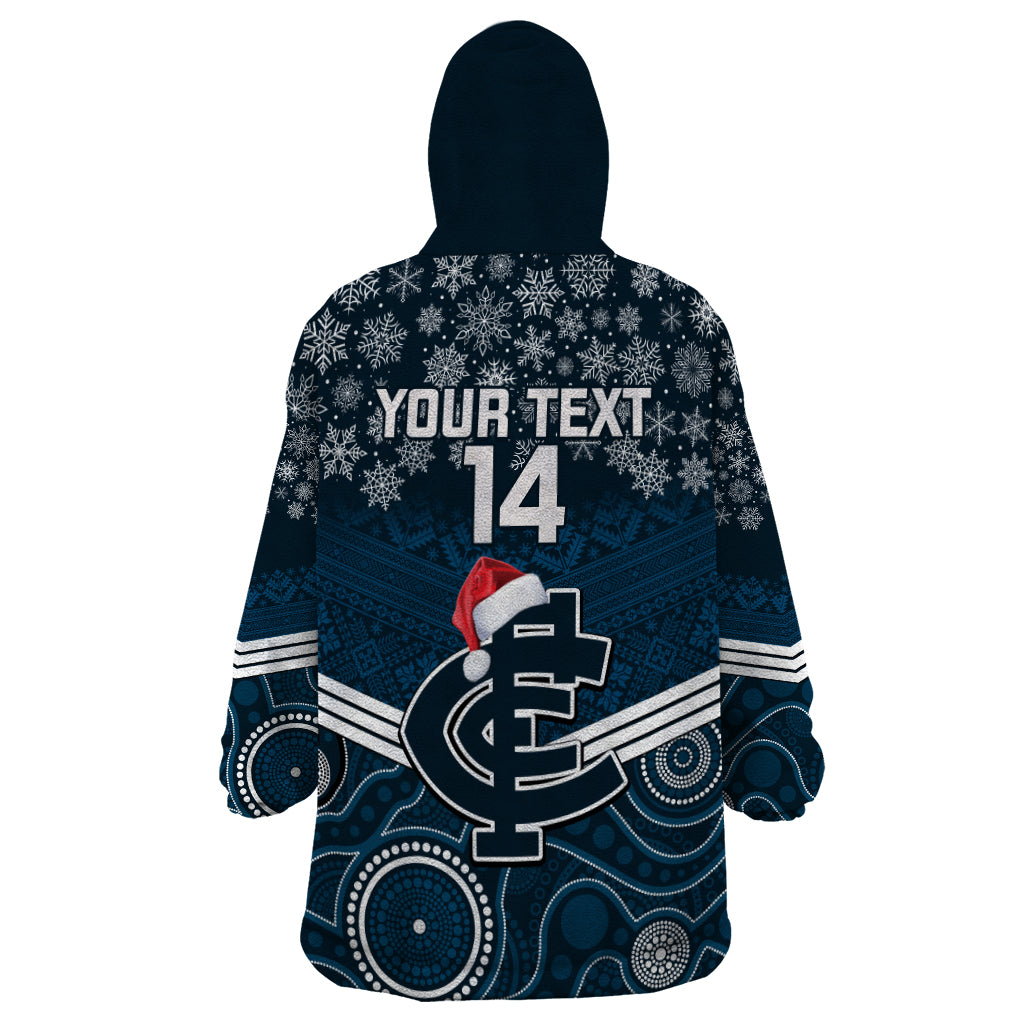 Custom Blues Football Christmas Wearable Blanket Hoodie Merry Xmas 2023 Mix Aboriginal Art - Vibe Hoodie Shop