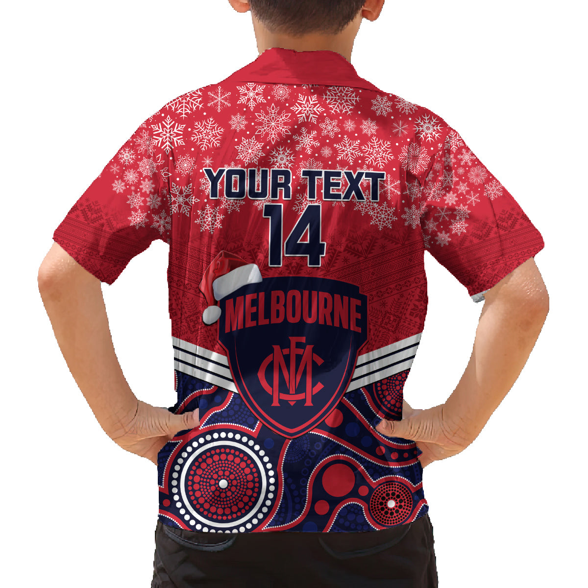 custom-melbourne-football-christmas-family-matching-long-sleeve-bodycon-dress-and-hawaiian-shirt-merry-xmas-2023-mix-aboriginal-art