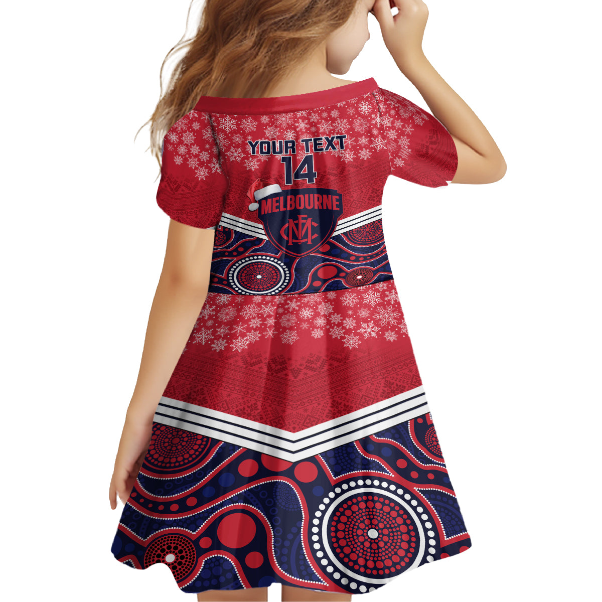 custom-melbourne-football-christmas-family-matching-long-sleeve-bodycon-dress-and-hawaiian-shirt-merry-xmas-2023-mix-aboriginal-art