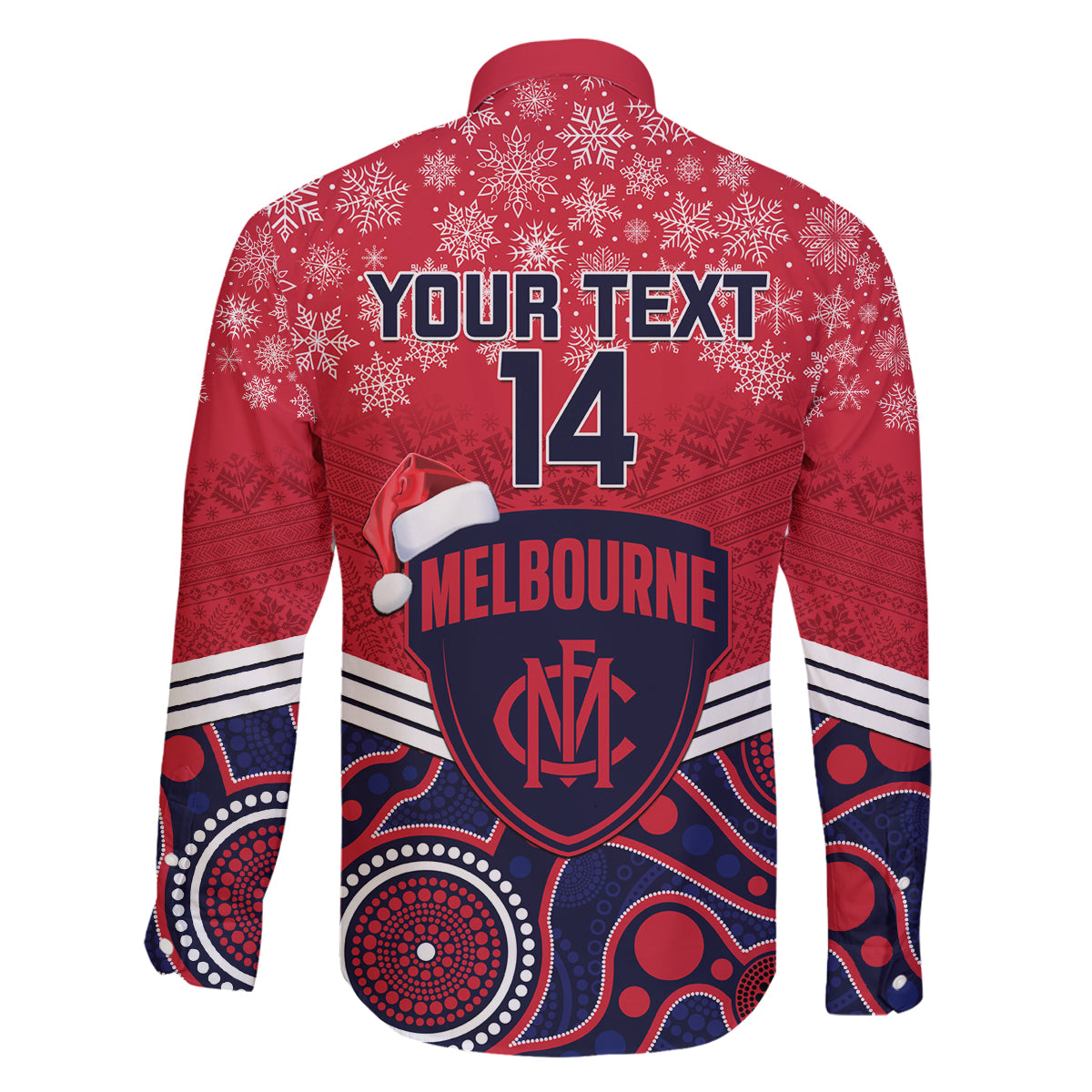 custom-melbourne-football-christmas-family-matching-long-sleeve-bodycon-dress-and-hawaiian-shirt-merry-xmas-2023-mix-aboriginal-art