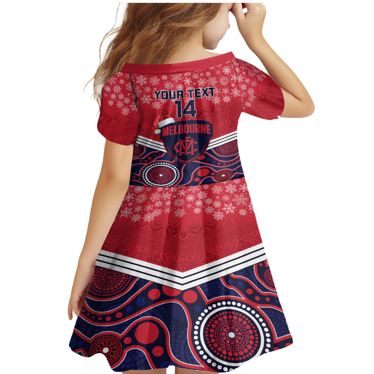 custom-melbourne-football-christmas-family-matching-mermaid-dress-and-hawaiian-shirt-merry-xmas-2023-mix-aboriginal-art