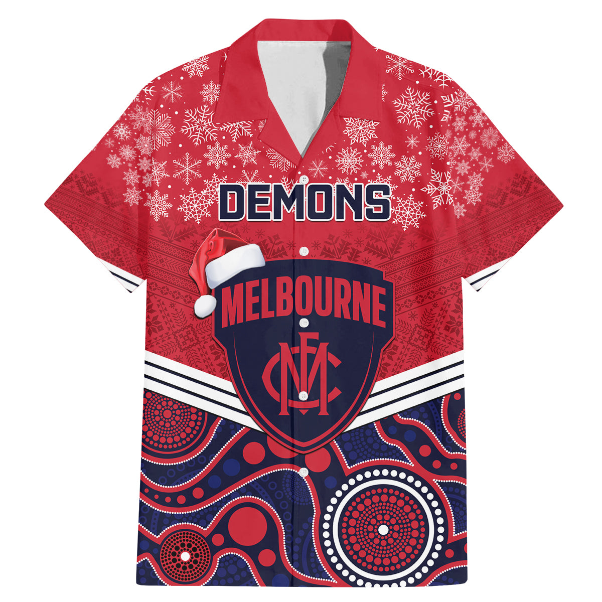 custom-melbourne-football-christmas-family-matching-mermaid-dress-and-hawaiian-shirt-merry-xmas-2023-mix-aboriginal-art