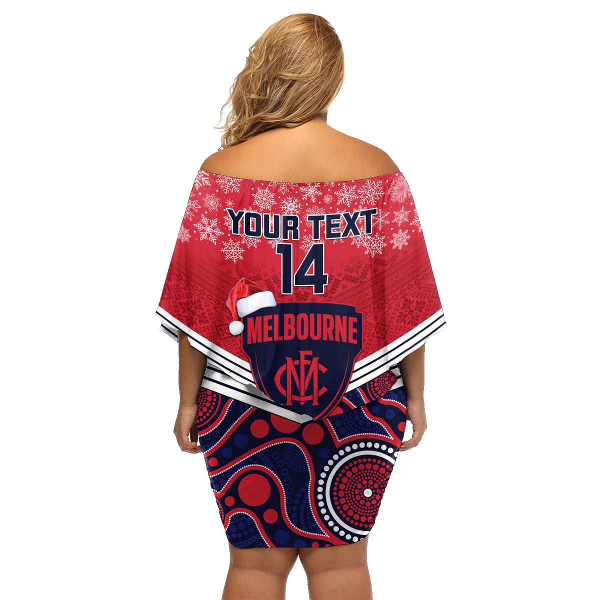 custom-melbourne-football-christmas-family-matching-off-shoulder-short-dress-and-hawaiian-shirt-merry-xmas-2023-mix-aboriginal-art