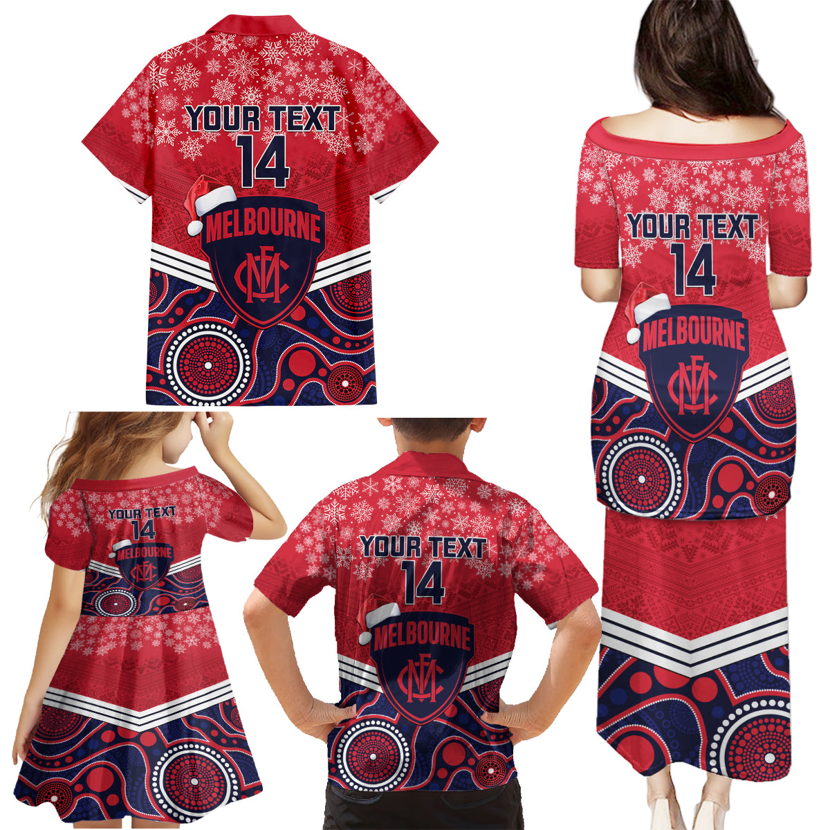 custom-melbourne-football-christmas-family-matching-puletasi-dress-and-hawaiian-shirt-merry-xmas-2023-mix-aboriginal-art