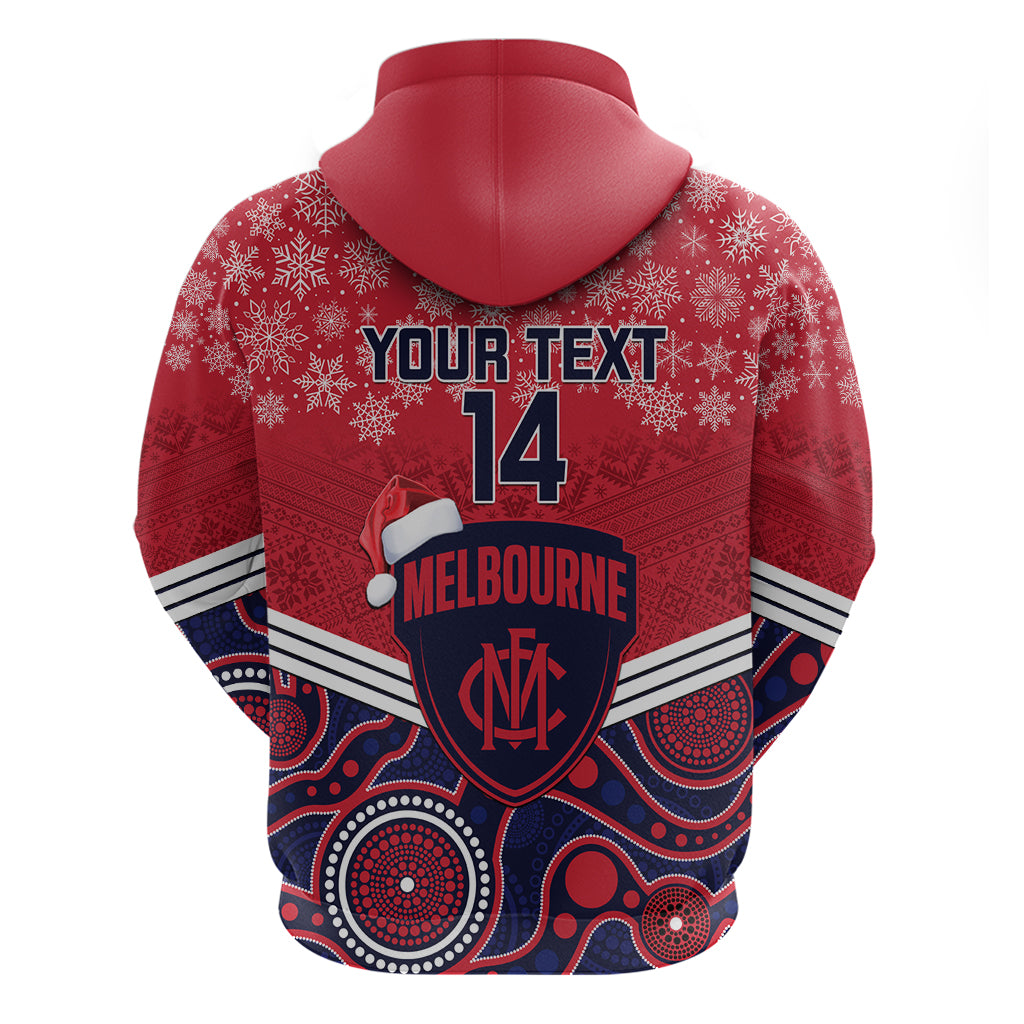 Custom Melbourne Football Christmas Hoodie Merry Xmas 2023 Mix Aboriginal Art - Vibe Hoodie Shop
