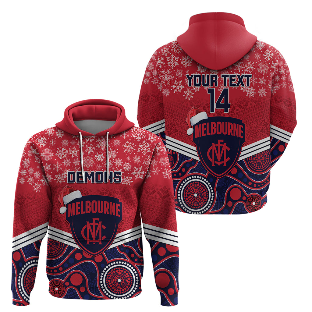 Custom Melbourne Football Christmas Hoodie Merry Xmas 2023 Mix Aboriginal Art - Vibe Hoodie Shop
