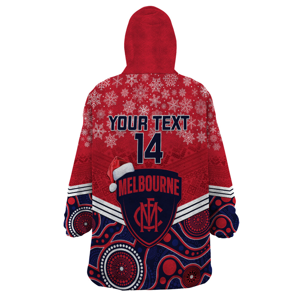 Custom Melbourne Football Christmas Wearable Blanket Hoodie Merry Xmas 2023 Mix Aboriginal Art - Vibe Hoodie Shop