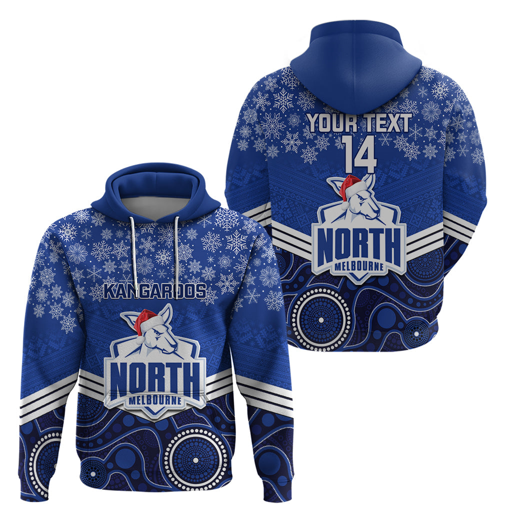 Custom North Melbourne Football Christmas Hoodie Merry Xmas 2023 Mix Aboriginal Art - Vibe Hoodie Shop