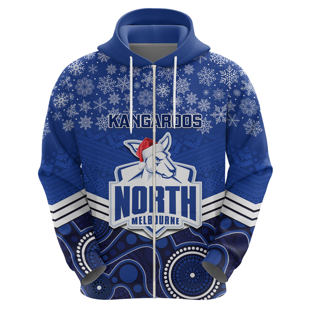 Custom North Melbourne Football Christmas Hoodie Merry Xmas 2023 Mix Aboriginal Art - Vibe Hoodie Shop