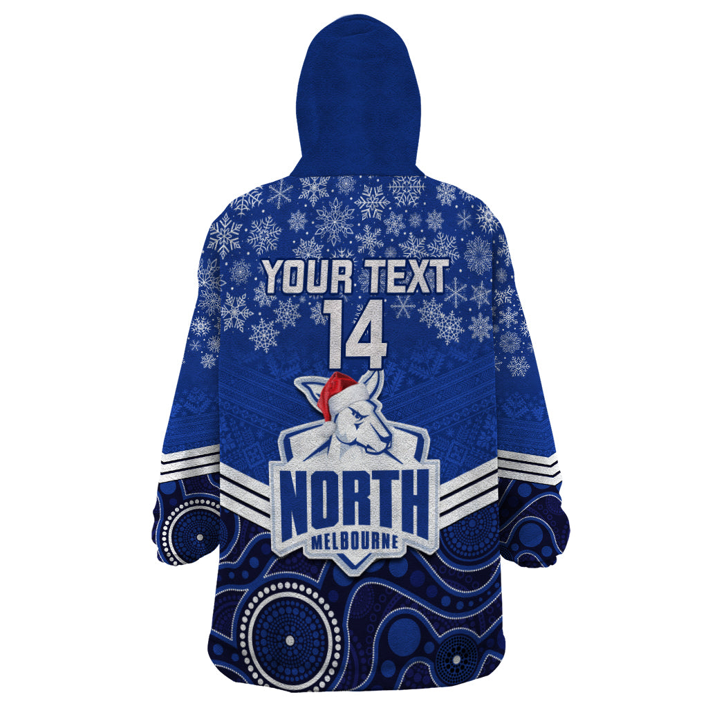 Custom North Melbourne Football Christmas Wearable Blanket Hoodie Merry Xmas 2023 Mix Aboriginal Art - Vibe Hoodie Shop