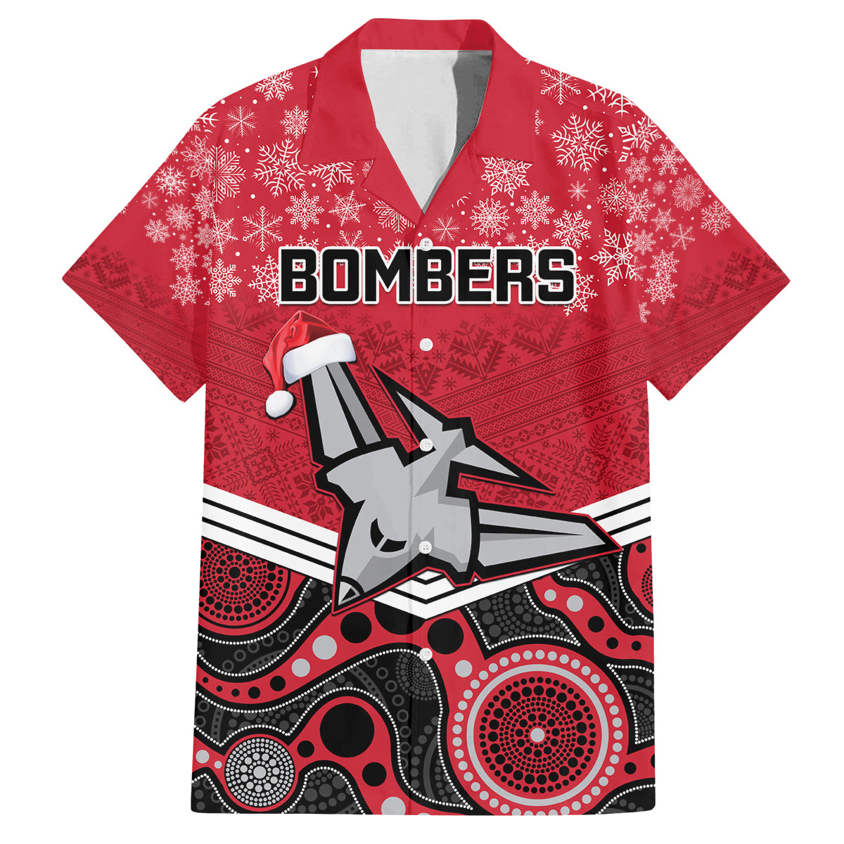 custom-essendon-football-christmas-family-matching-long-sleeve-bodycon-dress-and-hawaiian-shirt-merry-xmas-2023-mix-aboriginal-art