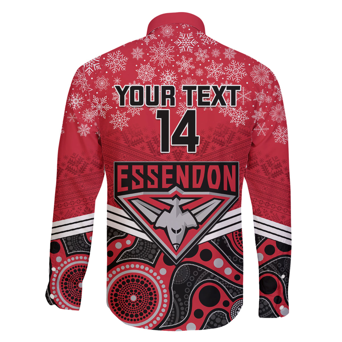 custom-essendon-football-christmas-family-matching-long-sleeve-bodycon-dress-and-hawaiian-shirt-merry-xmas-2023-mix-aboriginal-art