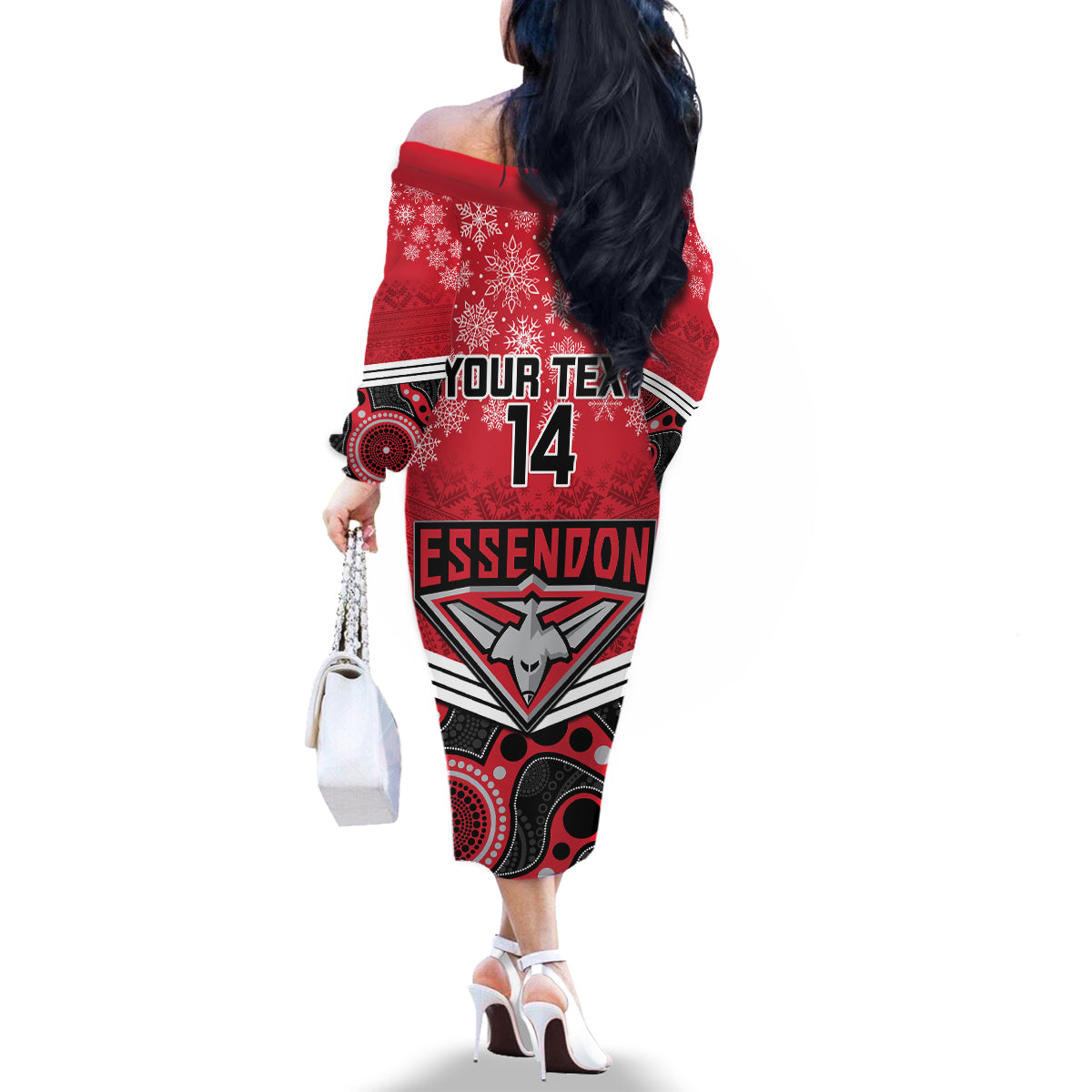 custom-essendon-football-christmas-family-matching-off-shoulder-long-sleeve-dress-and-hawaiian-shirt-merry-xmas-2023-mix-aboriginal-art